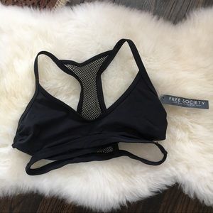 Free Society “meshin around” Black Bikini Top